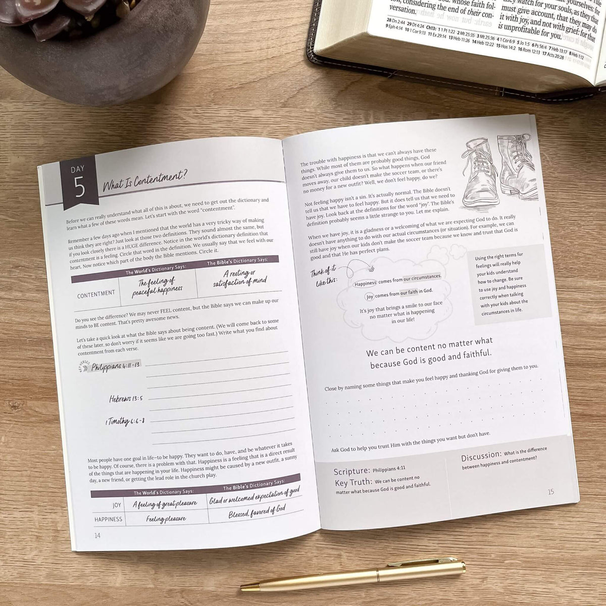 Contentment Bible studies parent guide