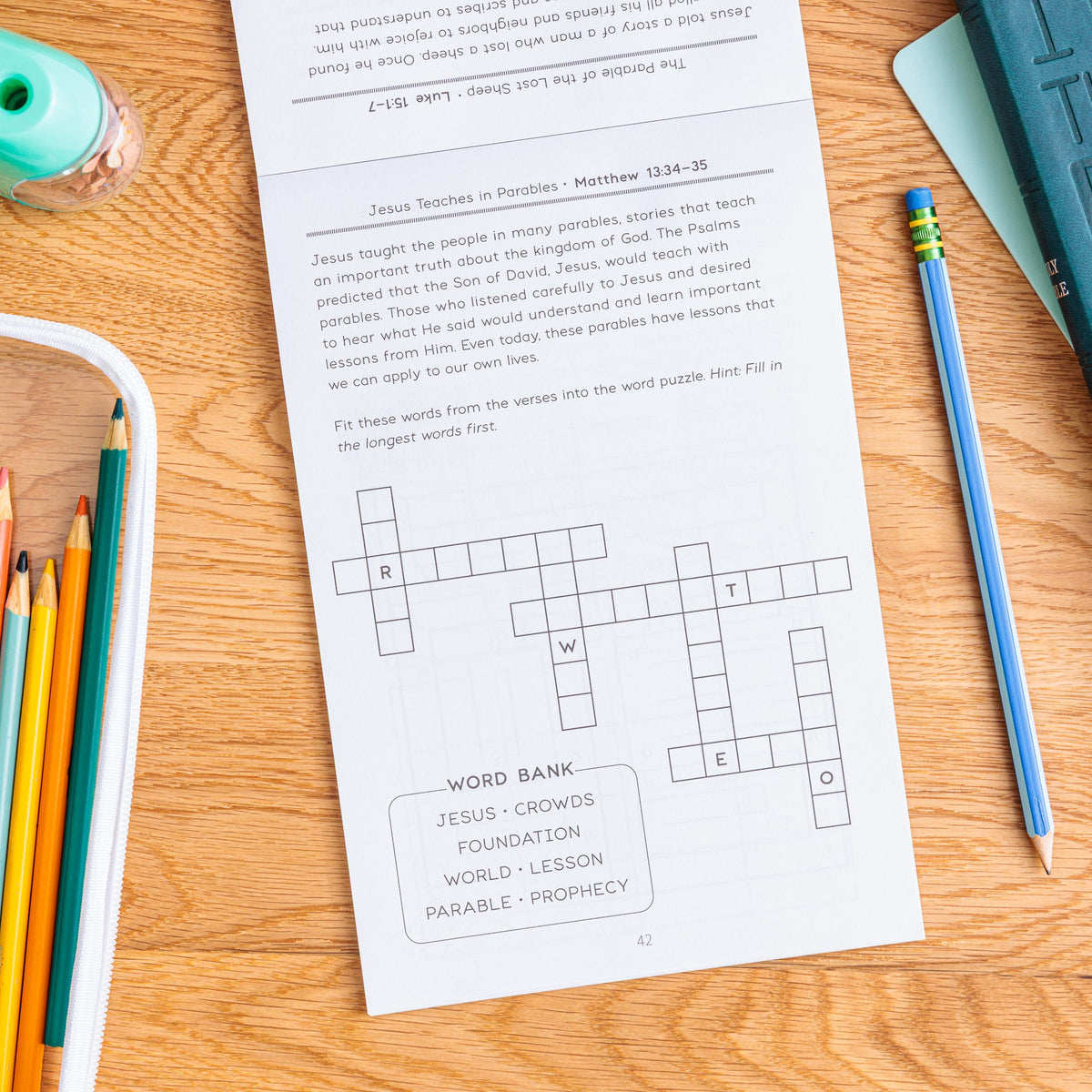 Biblical cross word for kids