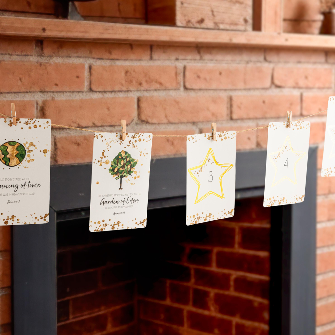Christmas cards over a fireplace