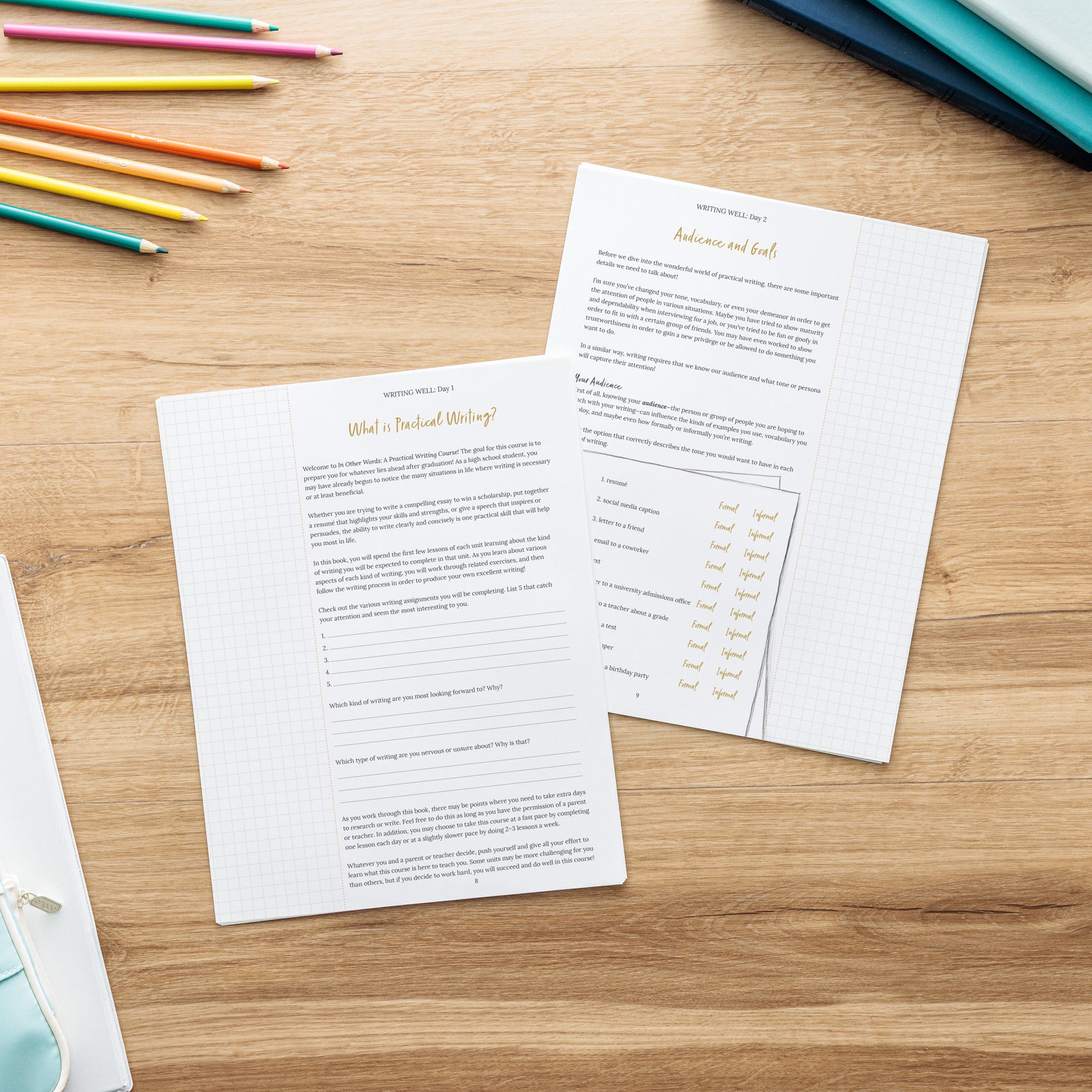 printable writing curriculum 