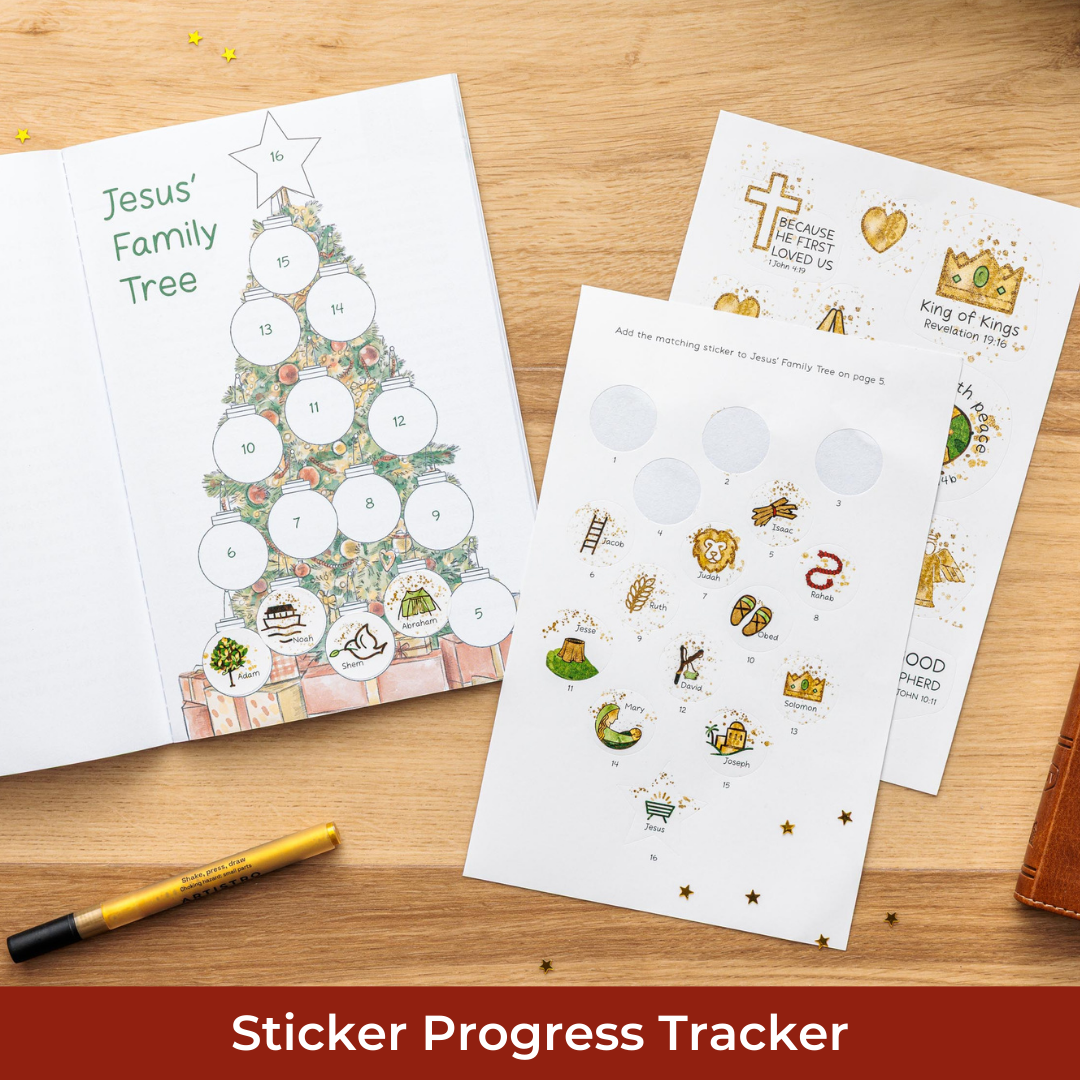 Christmas Bible study sticker progress chart