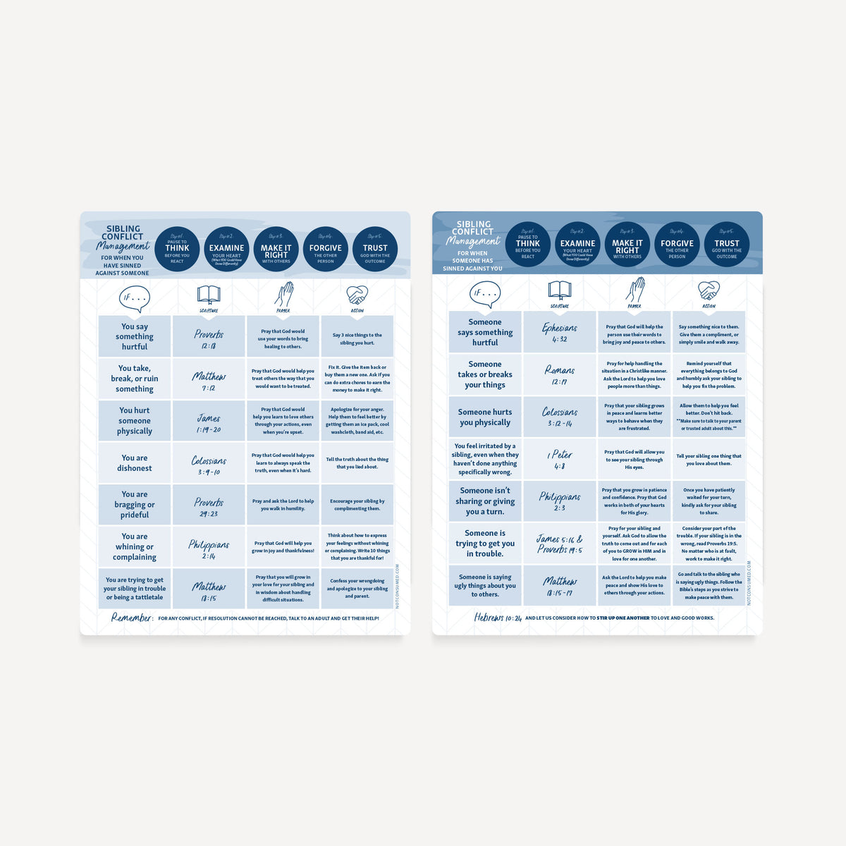 Sibling Conflict Chart