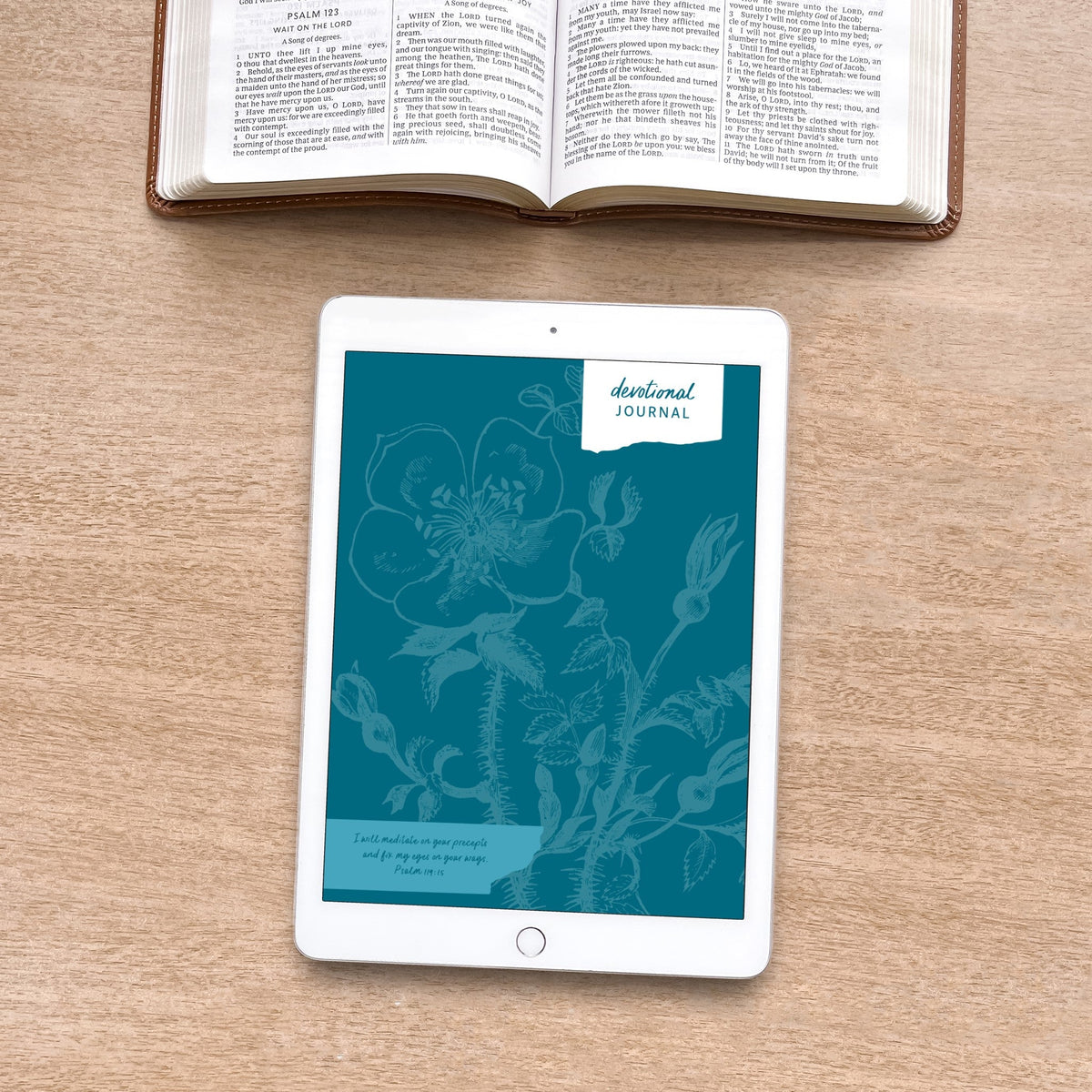 Adult Devotional Journal Digital Printable - Teal cover