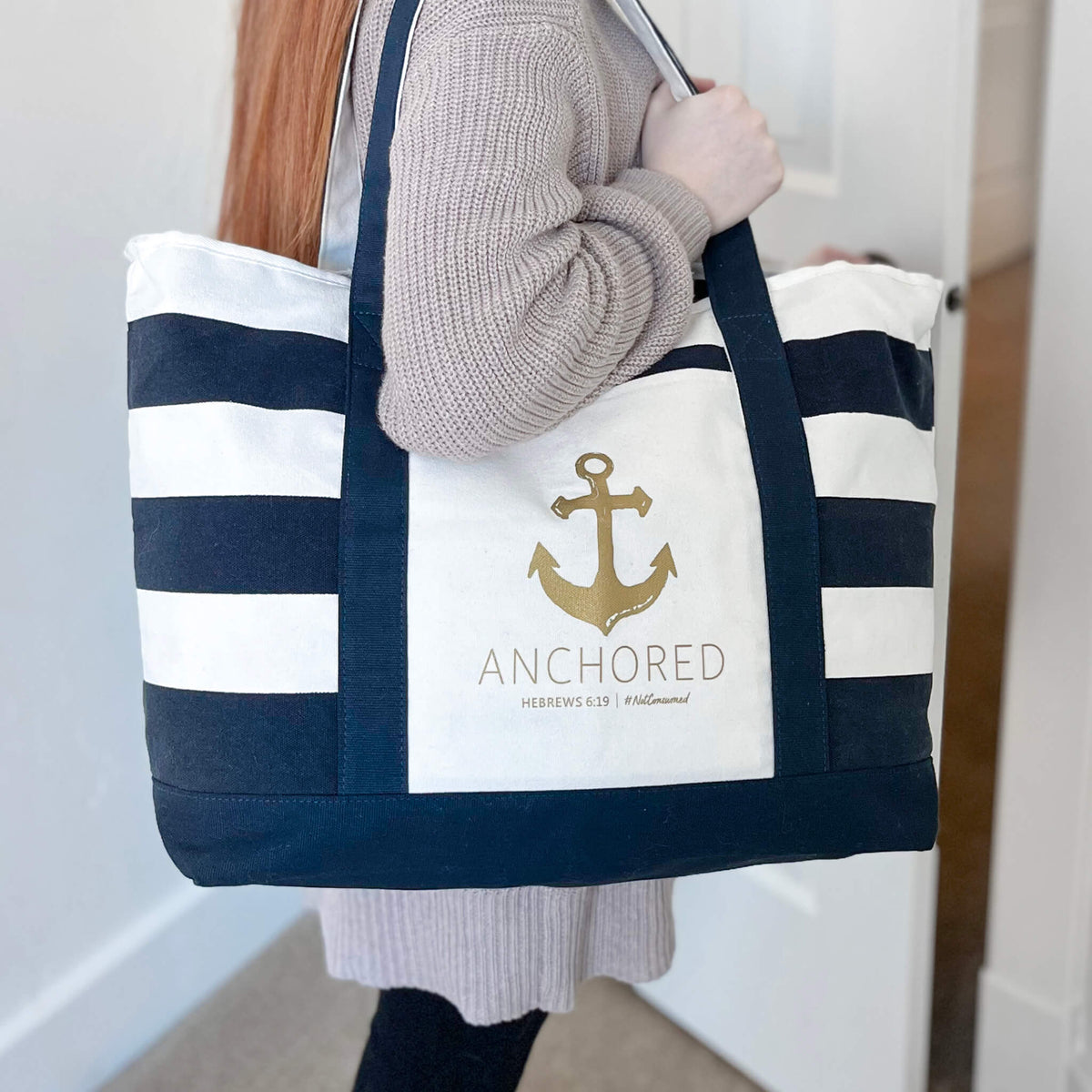 Anchored Canvas Tote Bag lifestyle
