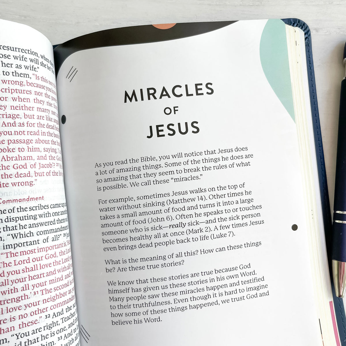 ESV Navy Kids Bible Section Miracles of Jesus