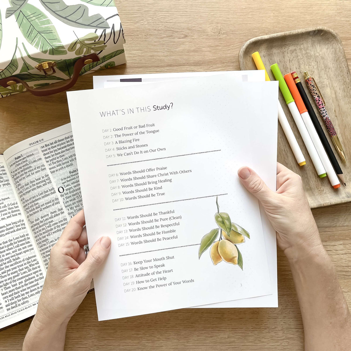 Fruit of the Tongue Bible study digital for groups table of contents