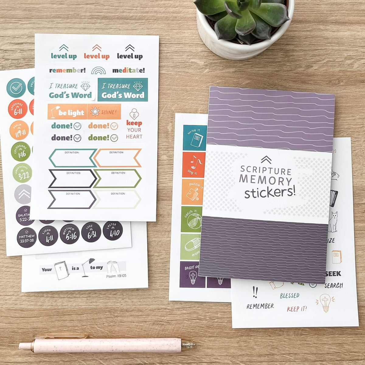 Scripture Memory Journal Stickers pack